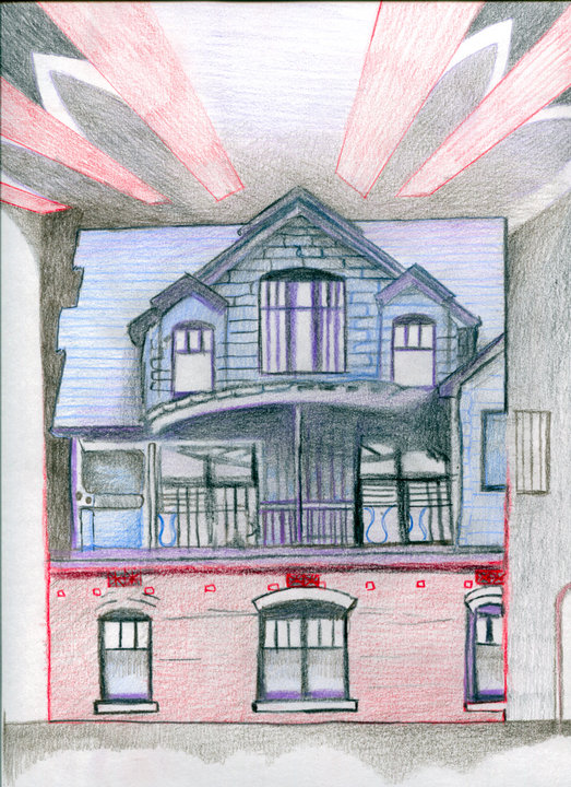 Her Surprise - colored pencil